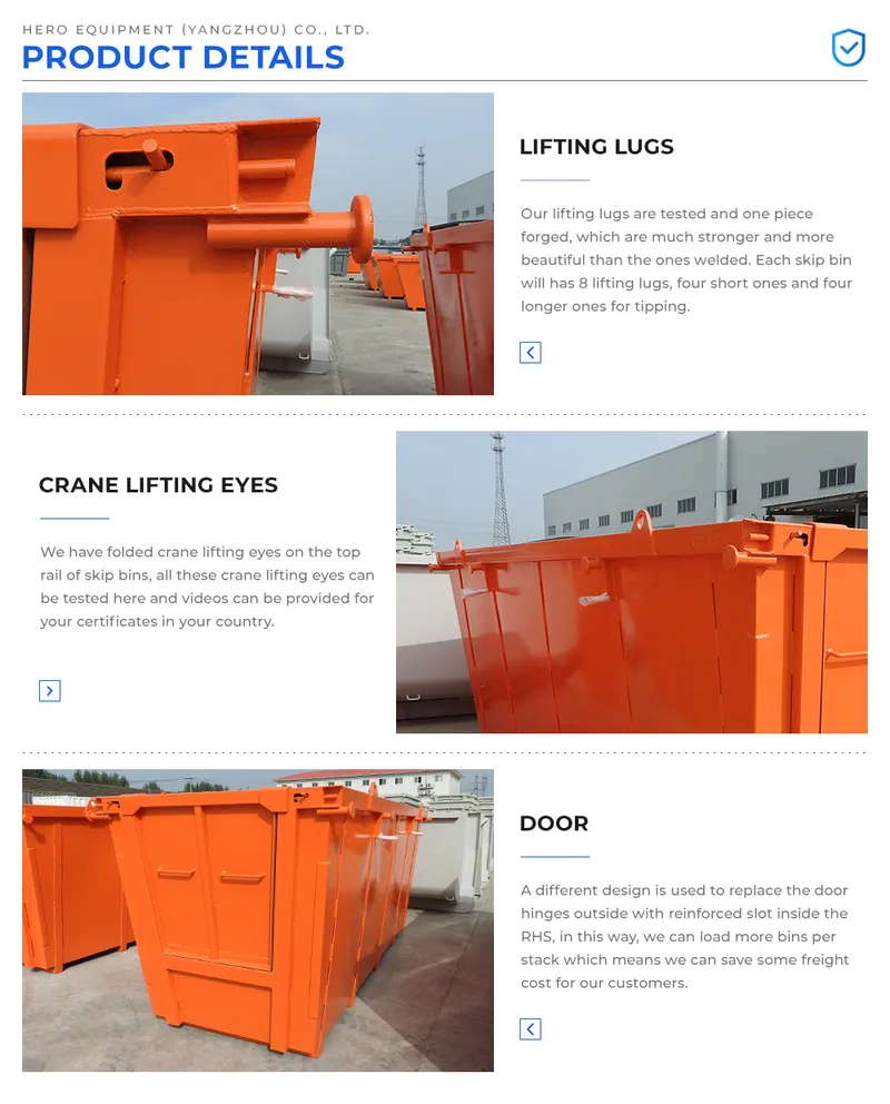 4m Open Top Waste Skip Bin with a Door