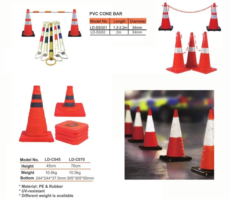 Safety Equipment Roadway Emergency Blue Flexible Traffic Cone