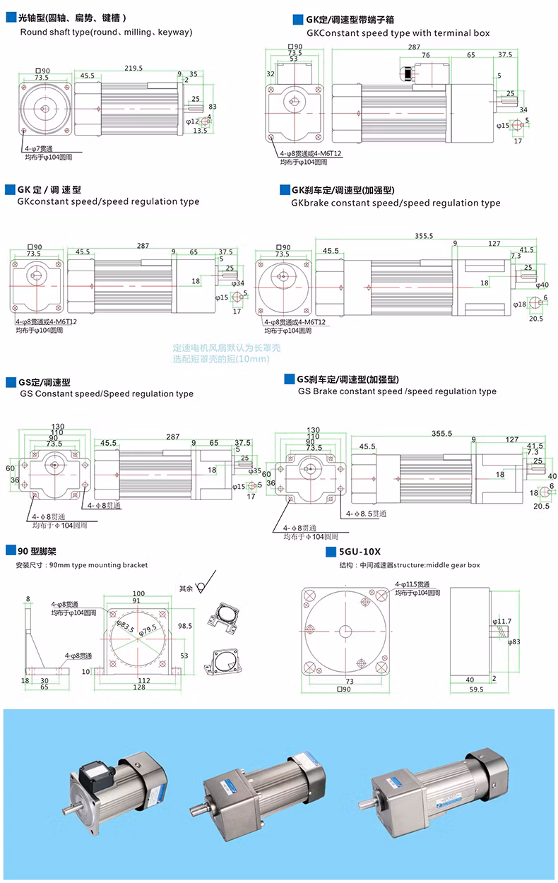 Low Speed Big Output Torque AC Motor with Speed Controller