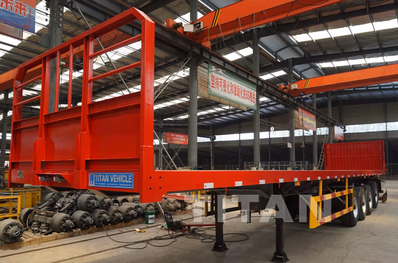 2 Axles Container Flatbed Trailer Flat Bed Semi Trailer