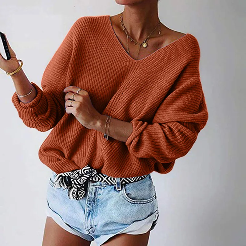 Women Fashion Clothes Casual Wear Loose Knitted Wool Intarisa Sweaters