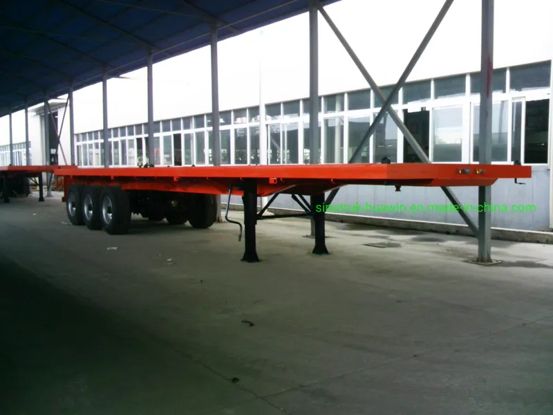 Huawin 3 Axles Flatbed Flat Bed Semi Trailer