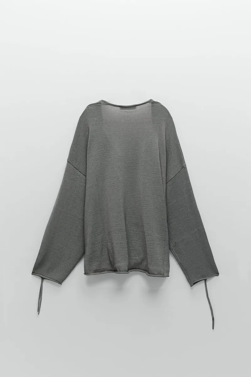 V Neck Folded Sleeves Fashion Apparel Cashmere Sweaters Casual Knitwear