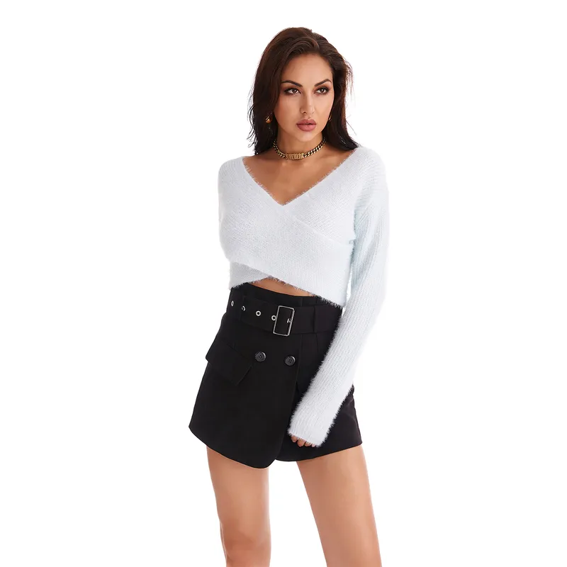 Women's Wrap Knit Comfortable Fashion Clothing Short Sweater