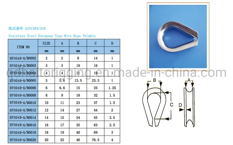 Stainless Steel 304/316 Carabine Type Quick Link with Thimble