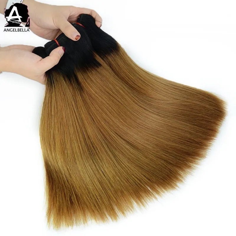 Angelbella Human Hair Weaving Brazilian Hair Weft for Women