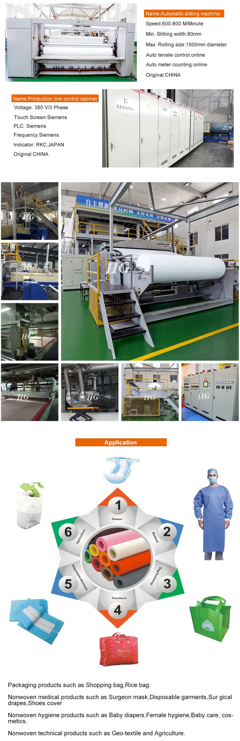 Non Woven Fabric Machine Used for Packing/Hygiene/Filtration/Medical