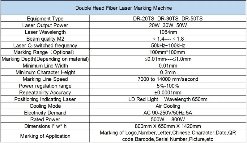 Double Head Fiber Laser Marking Machine 30W Hot Selling Machine