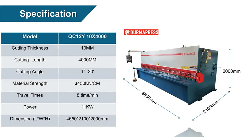 Hot Selling QC12y 10X4000 Guillotine CNC Shearing Machine with E21s Controller