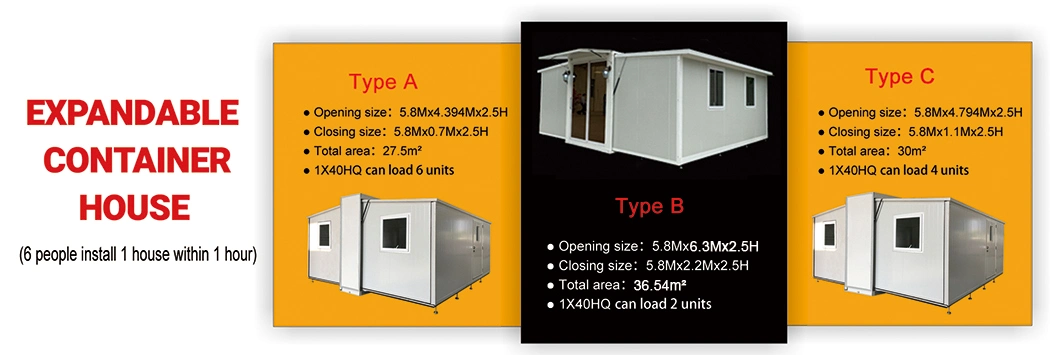 Low Cost Homes Prefab Modular Building Expandable Container Home