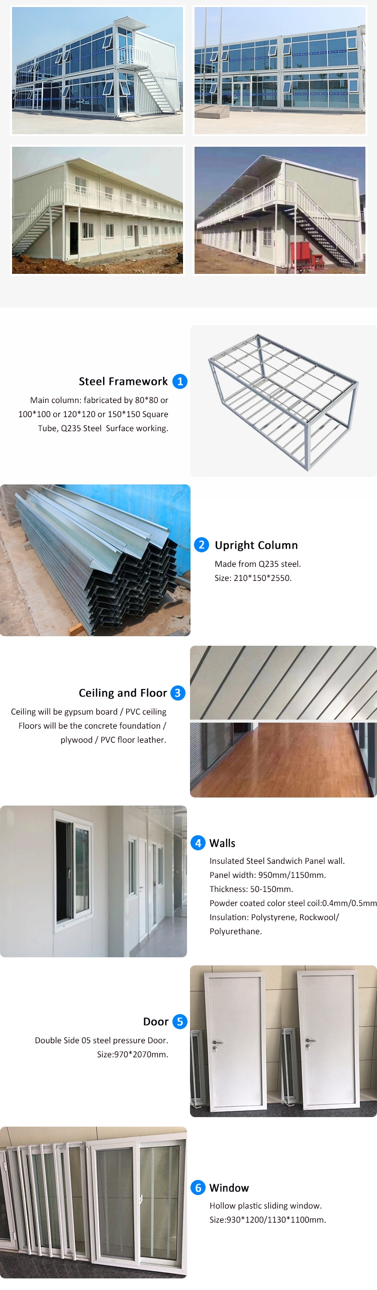 Low Cost 40FT 20FT Living Prefab Shipping Container House / Office / Homes /Building