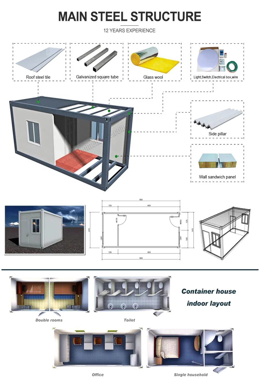 Luxury Modular Container House Construction Site Office