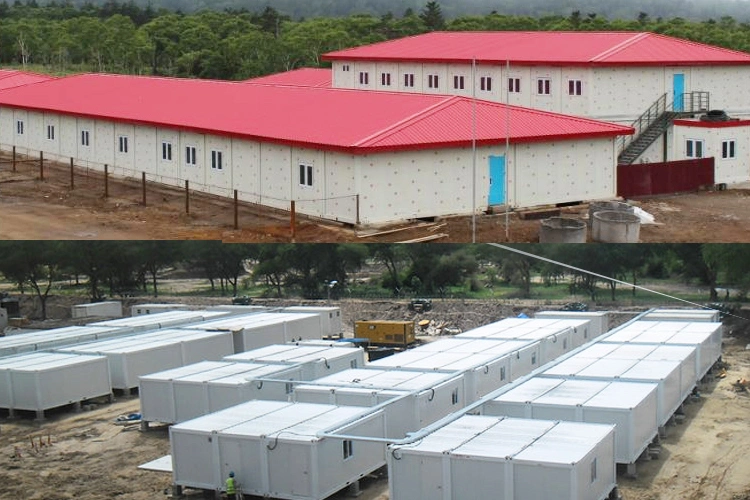 Two Floor Flat Pack Container House Container Apartment Container Office Building Hotel Building