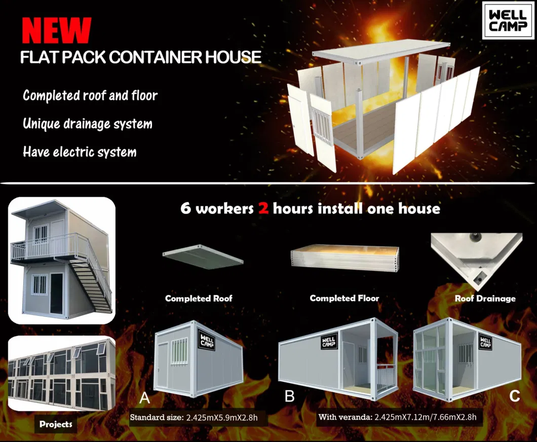 Prefab Office Container Modular House Flat Pack Container House for Sale