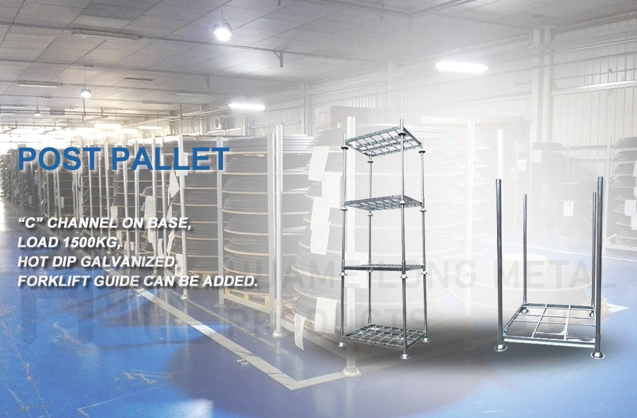 4 Way Stacking Portable Warehouse Transport Cold Storage Metal Steel Pallet Converter Rack