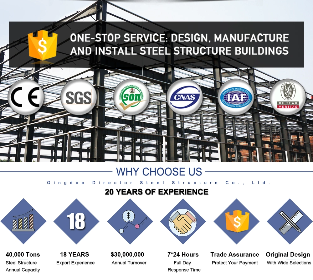 Mezzanine Metal Cladding Prefabricated Steel Structure Warehouse Workshop Units with Office Buildings