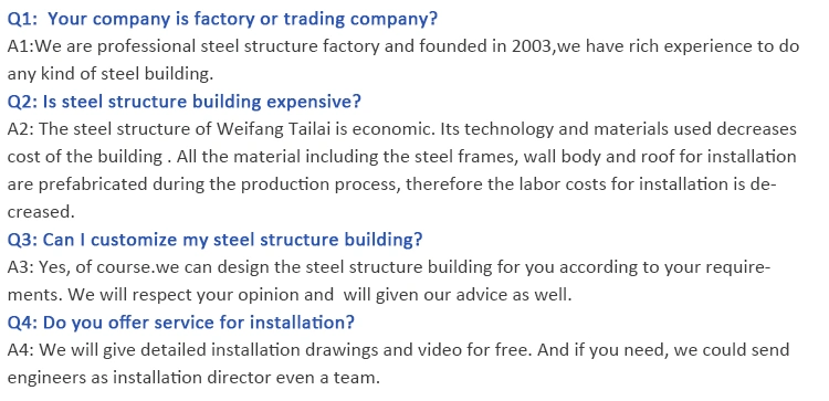 China Low Cost Steel Structure Material Steel Warehouse Steel Workshop