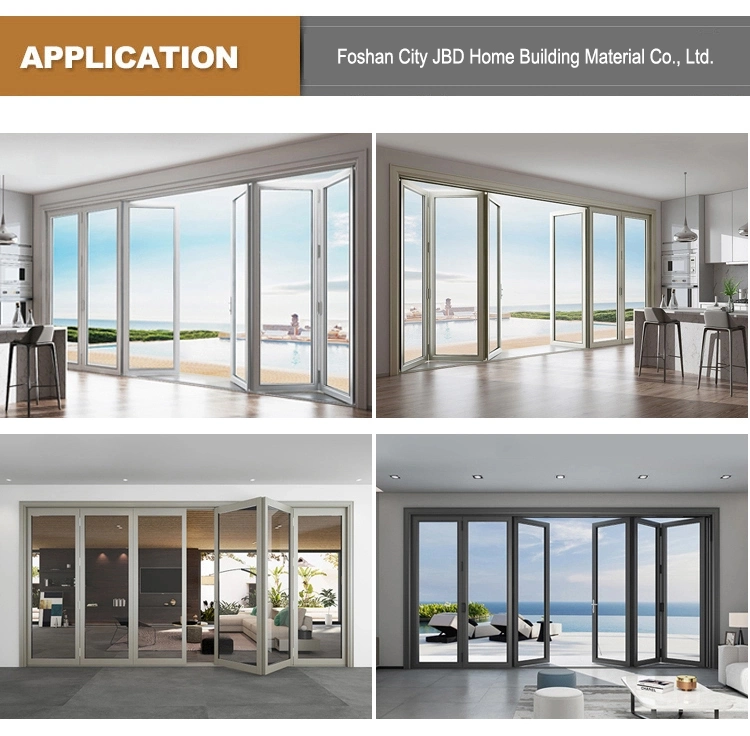 Market Shop Glass Fold Door Coffee Store Aluminum Bi Fold Door