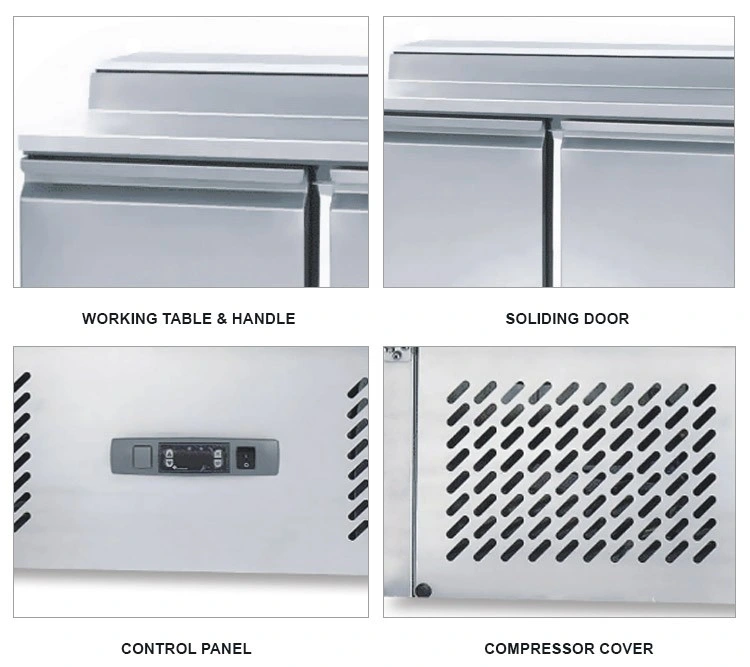 Best Selling 2 Doors Stainless Steel Salad Work Table
