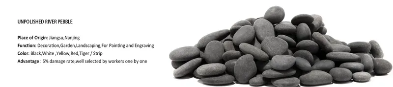 China Nature Garden Nursery Mexican Beach Pebbles Unpolished Black Beach Pebbles