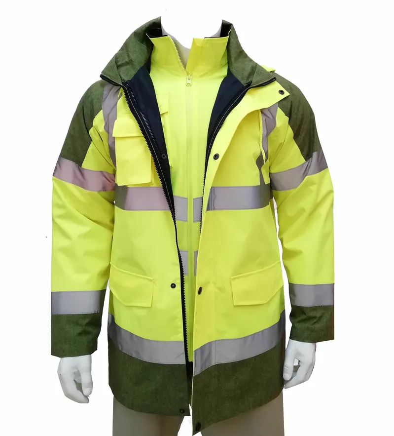 Waterproof Work Jacket 4 in 1 Mens Safety Clothes Reflective Workwear Clothing