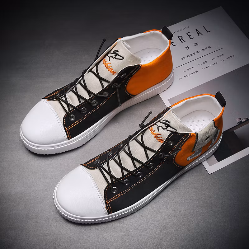 Manufacturer Custom Black Blank High Top White Casual Canvas Shoes