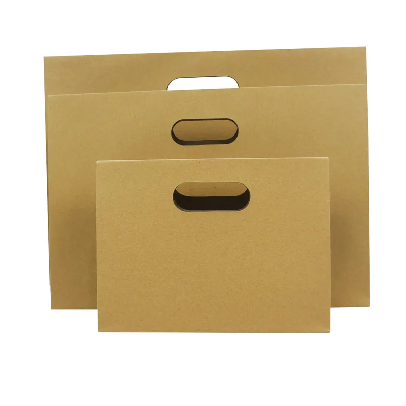 Customized Die Cut Handle Brown Kraft Paper Gift Bags