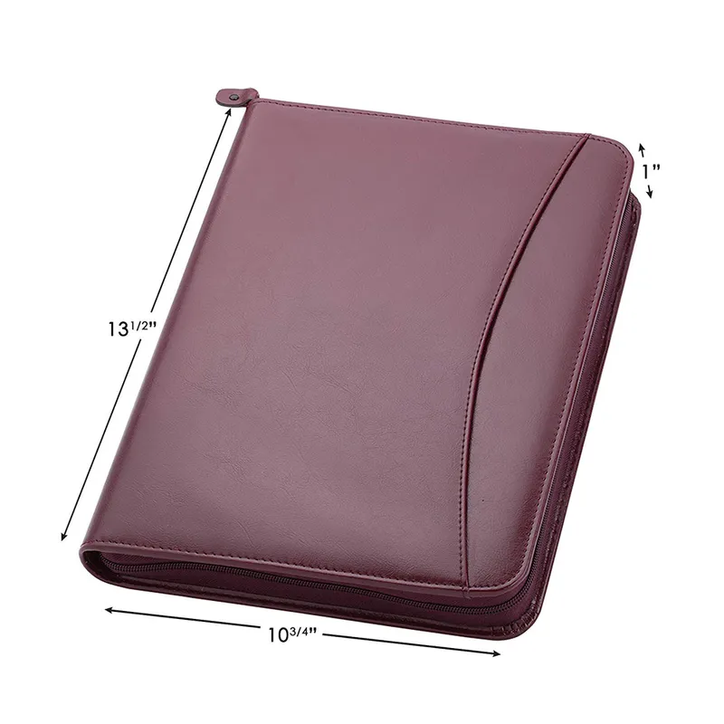 Wholesale Zip A4 Hotel Ring Binder Leather Compendium Folder