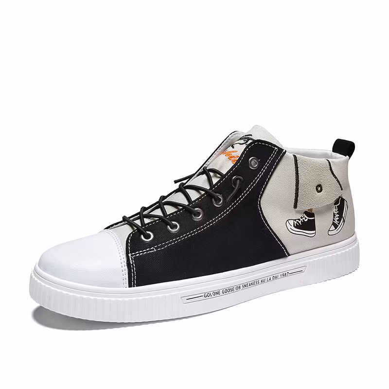 Manufacturer Custom Black Blank High Top White Casual Canvas Shoes