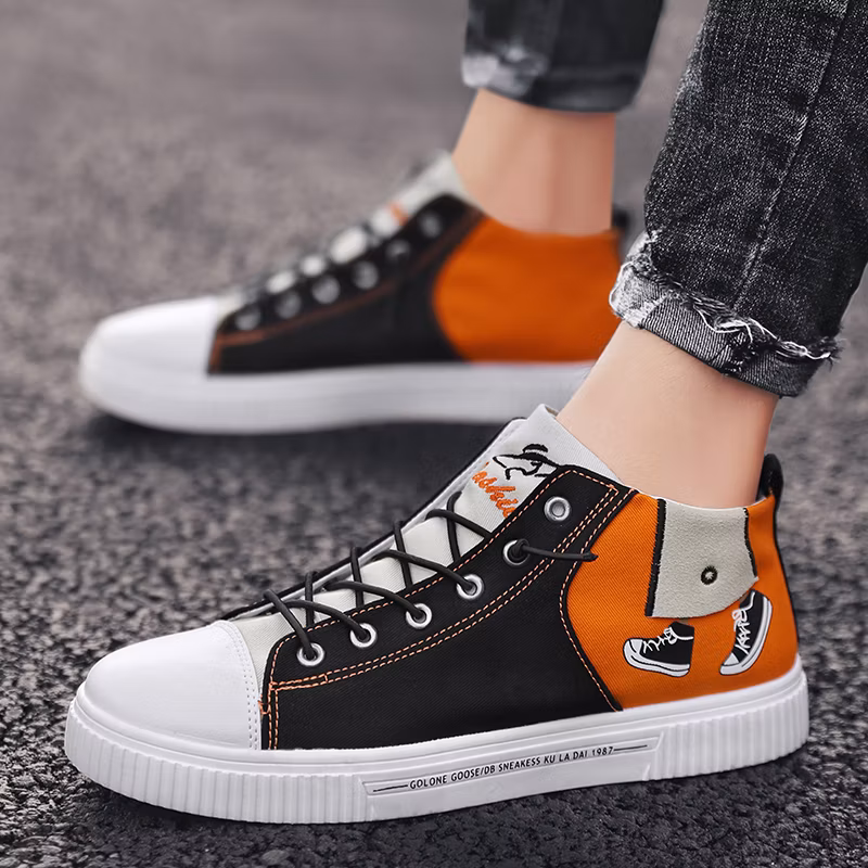 Manufacturer Custom Black Blank High Top White Casual Canvas Shoes