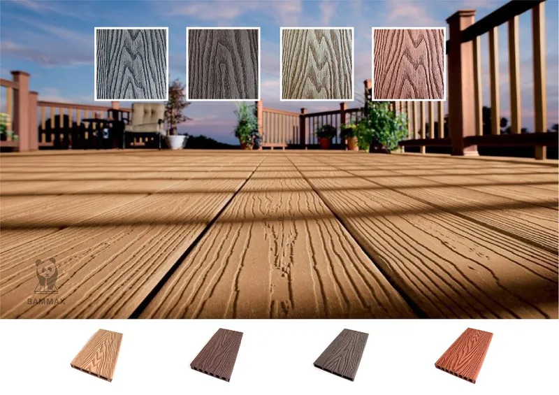 Waterproof 3D Deep Embossing Wood Grain Texture WPC Composite Wood Decking