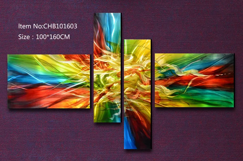 Aluminum Abstract Oil Painting 3D Metal Handicraft Wall Art