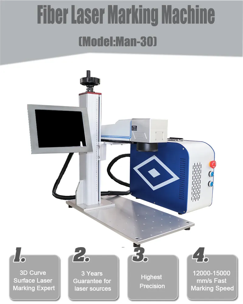 20W 30W 50W Metal Nonmetal Factory Price Fiber Laser Marker Marking Machine