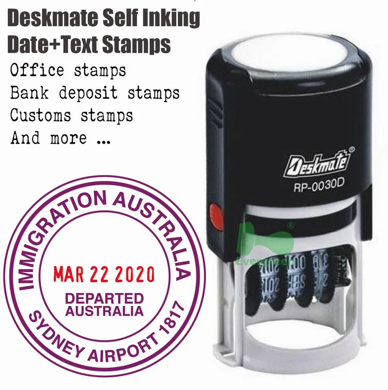 Deskmate Self Inking Dater 2-Color Stamps for Bank Stamps Customs Stamps