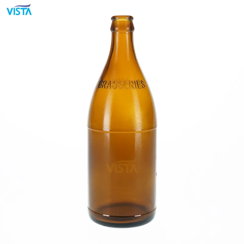 690ml Mexican Empty Amber Color Good Quality Beer Bottle Crown Glass Bottle