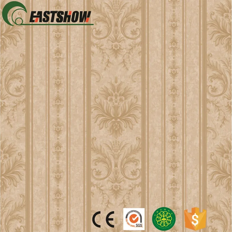 PVC Wallpaper with Damascus Stripes Pattern for Home (53CM*10M)