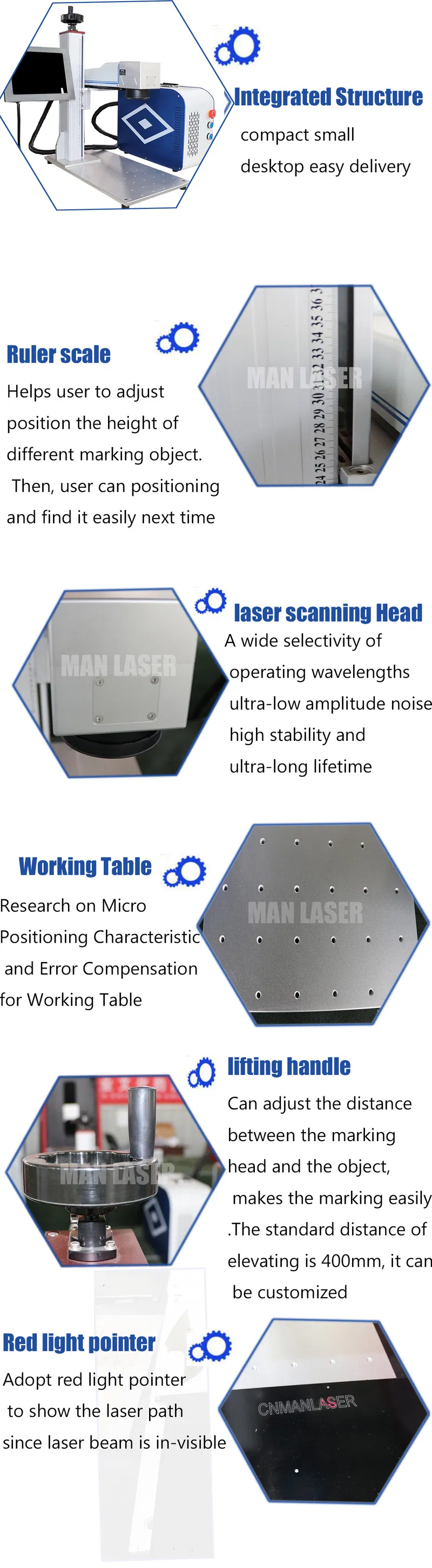 20W 30W 50W Metal Nonmetal Factory Price Fiber Laser Marker Marking Machine