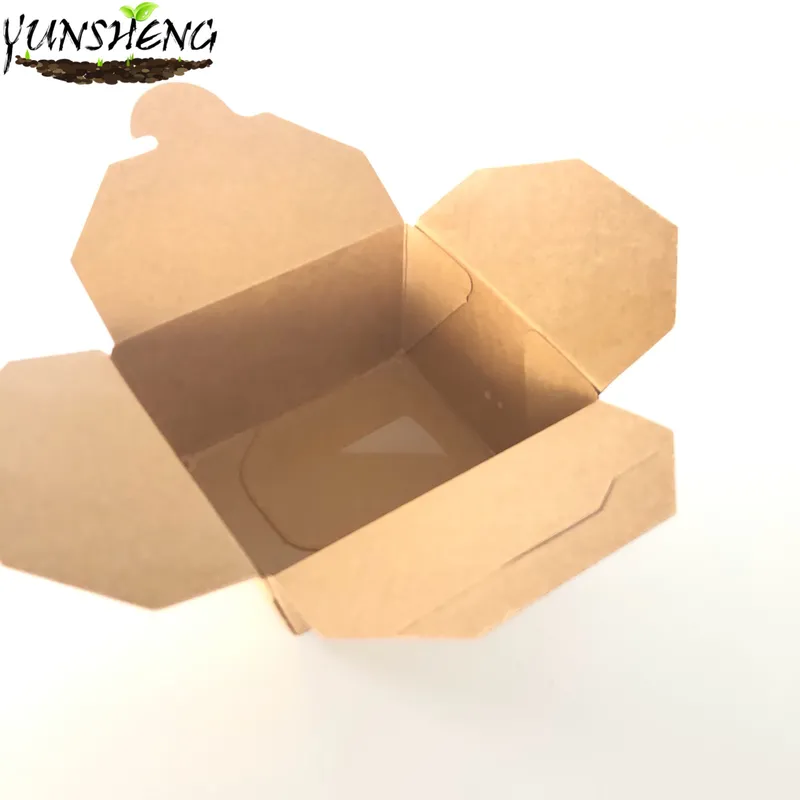 Kraft Brown Interior Easy Fold and Close Disposable Rectangle Paper Take out Food Container