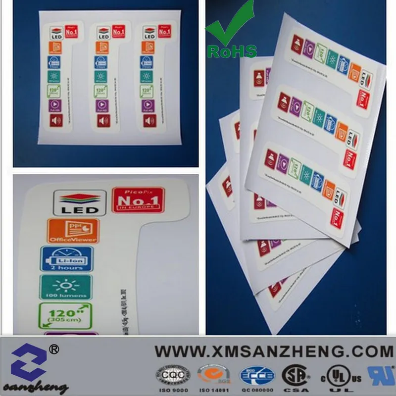 Custom Chemical Resistant Glossy PVC Water Resistant Self Adhesive Stickers