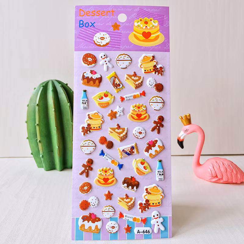 Customized Fashion 3D Puffy Stickers Cartoon 3D Foam Sticker