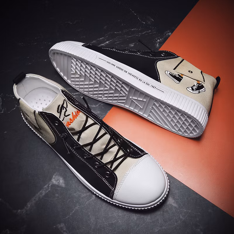 Manufacturer Custom Black Blank High Top White Casual Canvas Shoes
