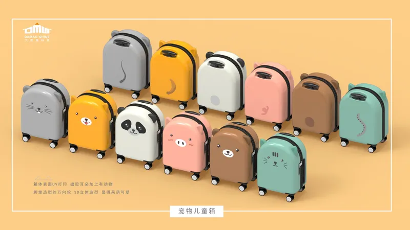 Cute Kids Luggage ABS PC Zipper Frame Kids Travel Luggage