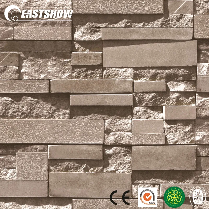 New PVC Wallpaper with 3D Brick Design for Home