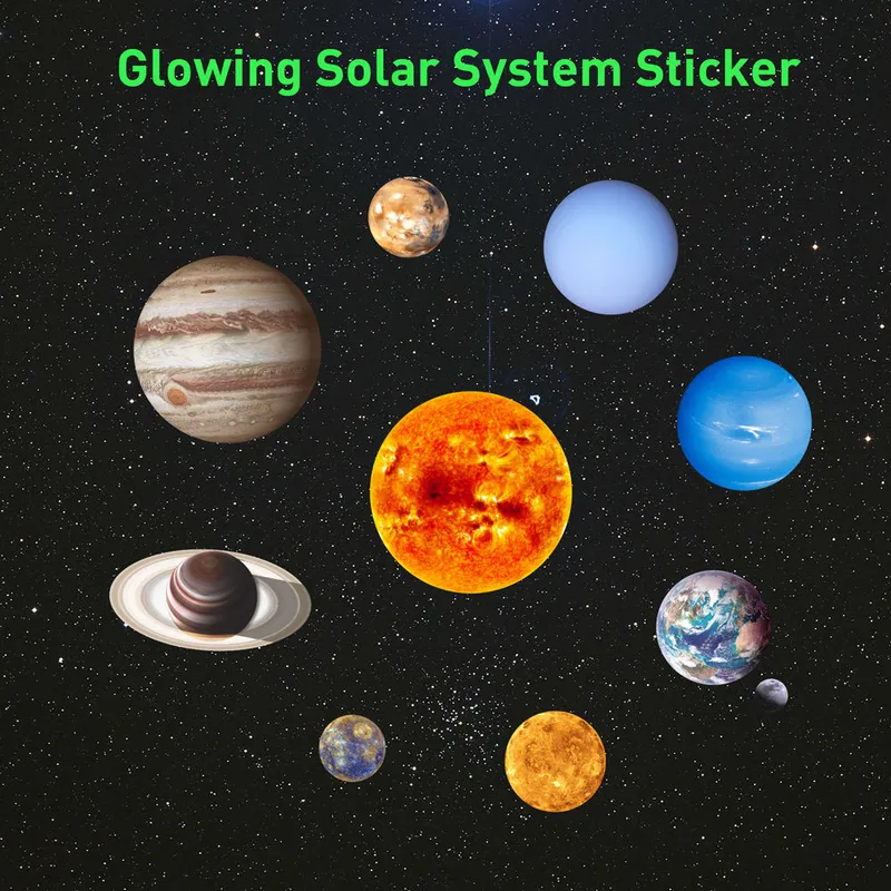 Glowing Planets Wall Decals Peel Stick Art Decor Sticker