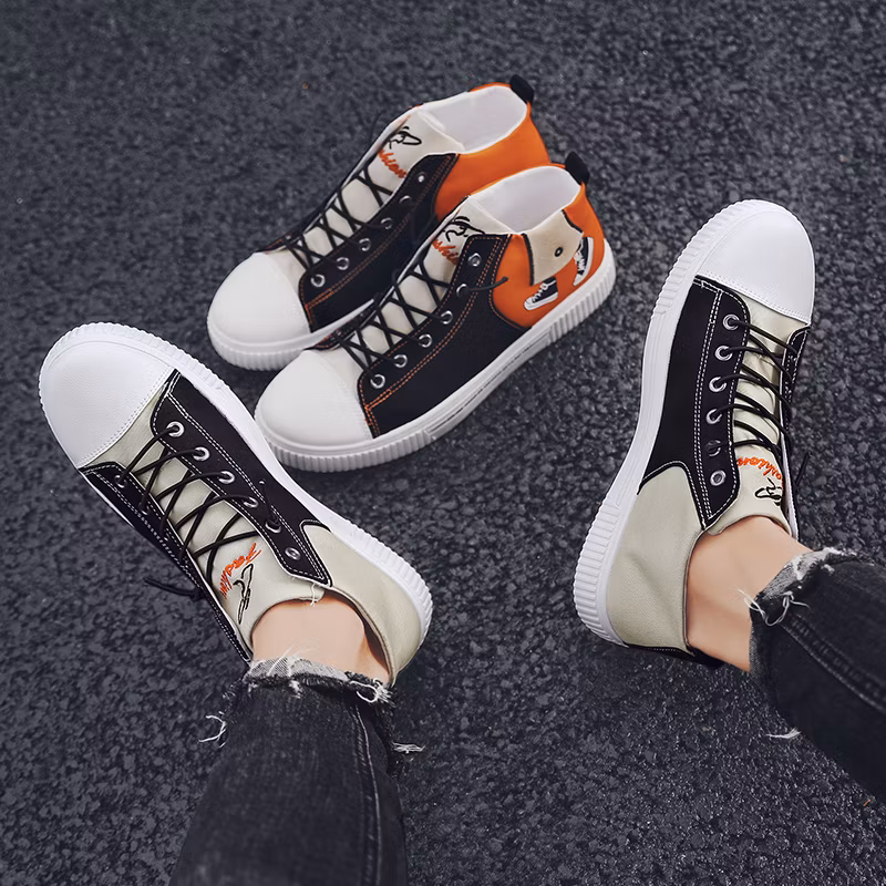 Manufacturer Custom Black Blank High Top White Casual Canvas Shoes