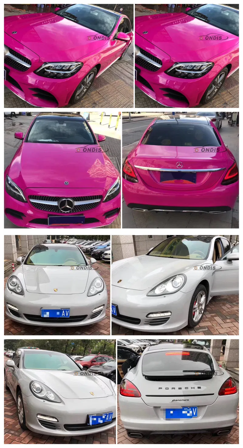 Ondis 2019 New Product Car Accessories Pink Glossy Crystal Car Sticker Vinyl Wrap