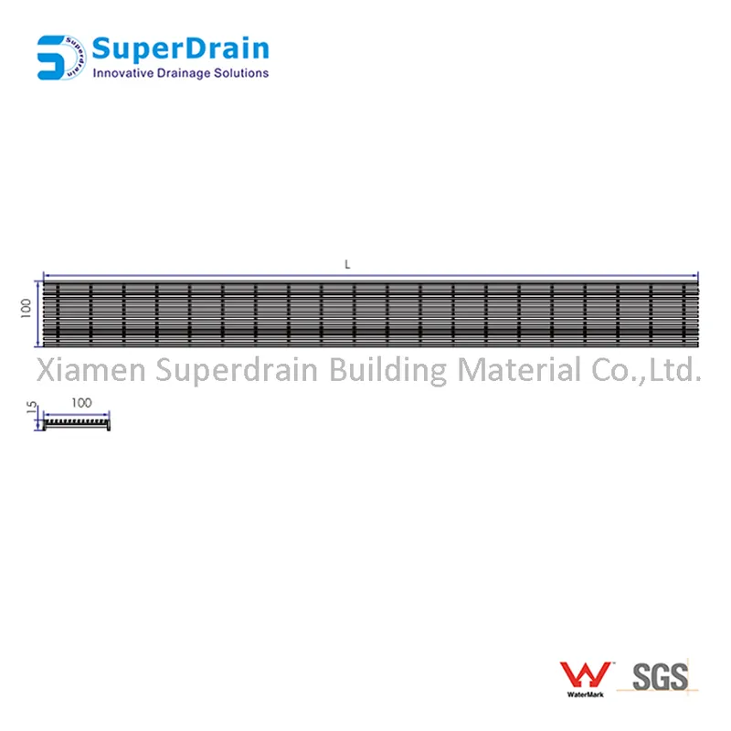SUS Linear Shower Drain Horizontal Drain Floor Waste