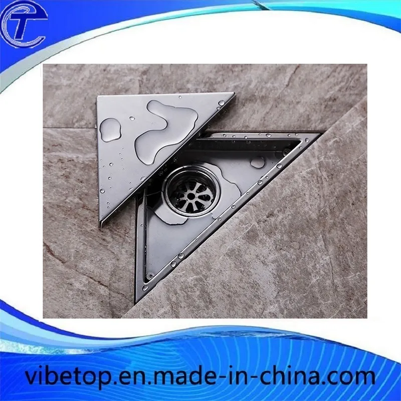 High Quality Steel Triangle Tile Insert Floor Bathroom Shower Triangle Floor Drain