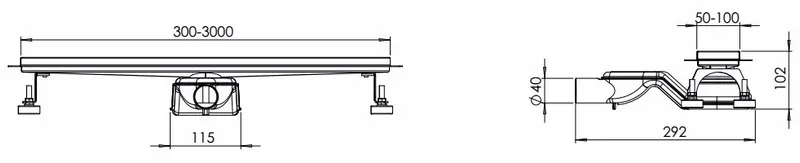 Investment Casting SS304 Linear Shower Floor Drain