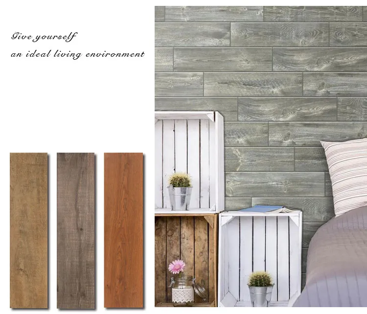 Wood Finish Look Effect Ceramic Floor Tiles Porcelain Wooden Wall Tile Flooring